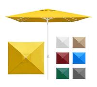 paramondo Interpara Parasol Pour Jardin Balcon Et Terrasse, Pliable, Avec Manivelle, Carré 3 x 3m / Jaune/Armature (Blanc)