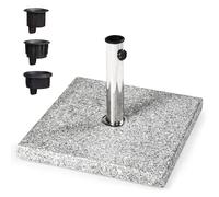 paramondo Pied De Parasol En Granit, Carré, 48 x 48 cm, Avec Douilles D'adaptation, Pour Parasols De Taille Moyenne