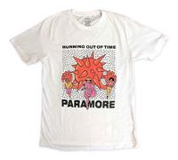 Paramore T-Shirt Running Out of Time Officiel, Unisexe, Blanc, Blanc, Medium