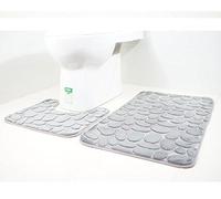 Paramount City Ensembles De Piédestal Et Tapis De Bain, Ensembles De Tapis De Salle De Bain Absorbants 2 Pièces Et Tapis De Piédestal De Toilette Antidérapants(Gris)