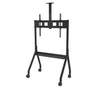 Support d'écran Peerless PR565 Paramount Sol Noir 55"-75" (139,7-190,5cm) 68kg VESA 200x200 à 1000x600mm avec roulettes verrouillables et réglage hauteur.