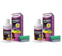 Paranix -Lotion Express 2 minutes 100% efficace contre les poux de tête- les nymphes et les œufs - lentes - 95 ml - Peigne fin en métal inclus (Lot de 2)