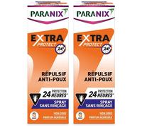 Paranix Spray Sans Rinçage Répulsif Anti-Poux Protection 24h 100ml 2x100 ml