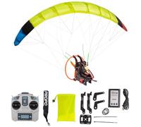 Parapente électrique RC Stunt 2,4 G avec auvent pliable portable en nylon de 128 cm, 30 minutes de temps de vol, cadeau pour les amateurs de plein air/RC débutant (RTF/couleurs aléatoires)