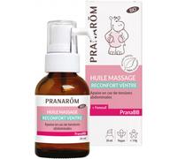 PRANARÔM - PranaBB - Huile De Massage Réconfort Ventre Au Fenouil - Apaise En Cas De Crispations Abdominales - Aux Huiles Essentielles et Huiles Végétales Bio - Pour Bébé - Vegan - 30 ml