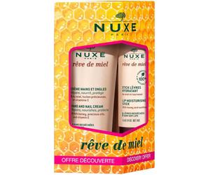 Parapharmacie > Beauté & Soins > Produits de Soins Corps > Produits de Soins Des Mains Nuxe Rêve de Miel Offre Découverte Crèmes Mains et Ongles 30 ml + Stick Lèvres Hydratant 4 g - Mains - Pharmacie