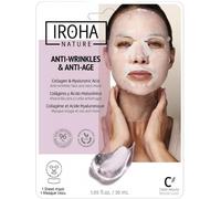 IROHA NATURE Masque Coton Visage/Cou Anti-Âge au Collagène