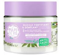 Pulpe de Vie - Masque Fortifiant Démêlant Don’t Worry Be Strongy XL 300ml - Anti-gaspi ! Chanvre - Apporte du Volume aux Cheveux Fins - Soin 3-en-1