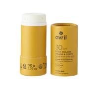 Parapharmacie > Beauté & Soins > Solaire > Protection solaire Avril Stick Solaire Visage & Corps SPF30 Bio 50 g