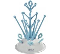 BÉABA, Egoutte-biberons Arbre, Grande capacité 6 biberons et accessoires, Bac de récupération d’eau amovible, Pratique, Design astucieux, Bleu