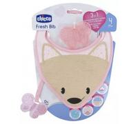 Parapharmacie > Bébé & Maman > Accessoires bébé Chicco Fresh Bib Bavoir 3en1 4 Mois et + Rose