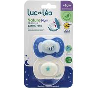 Luc et Lea Nature Sucette +18M Nuit 2uts