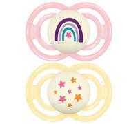Mam Sucette Perfect Nuit 18+ Mois Silicone Boîte Stérilisation Coloris Aléatoire Lot 2