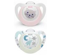 Nuk Sucette Starlight Silicone +0m Koala Bleu Étoiles Lot de 2
