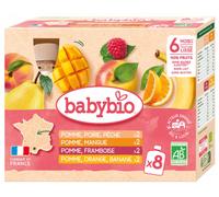 Parapharmacie > Bébé & Maman > Alimentation bébé > Repas bébé Babybio 100% Fruits 6 Mois et + Bio Gourdes 90 g x 8