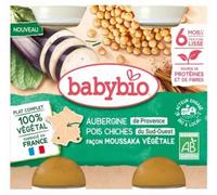 Parapharmacie > Bébé & Maman > Alimentation bébé > Repas bébé Babybio Aubergine Pois Chiches Façon Moussaka Végétale 6 Mois et + Bio Pots 200 g x 2