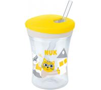Nuk Action Cup Tasse d'Apprentissage avec Paille +12m 230ml Jaune