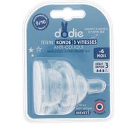 Dodie Tétine Ronde Anti-Colique/Initiation +6 Mois Débit 3