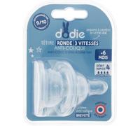 Parapharmacie > Bébé & Maman > Biberons et tétines > Tétines Dodie Tétines Rondes 3 Vitesses Anti-Colique Liquide Epais + 6 Mois x 2 - Tétines - Pharmacie en ligne LaSante.net