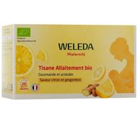 WELEDA - Tisane Allaitement bio Citron Gingembre - 20 sachets - Pour les femmes qui allaitent - Pour favoriser la lactation - ECOCERT - 20x2g