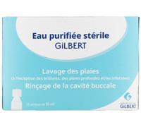 Parapharmacie > Bébé & Maman > Produits Hygiène Bébé > Soins Nez et oreilles bébé Gilbert Eau Purifiée Stérile 50 ml x 32