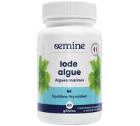 Oemine Iode Algue 150µg - Complément Alimentaire 60 Gélules (1 mois) - Algues Marines : Ascophyllum Nodosum, Lithothamne - Bien-Être Thyroïde et Cognitif - 100% des VNR
