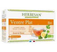 HERBESAN®- INFUSION CORIANDRE VENTRE PLAT BIO Coriandre, Thé vert, Mélisse, Ecorce de citron - 20 sachets