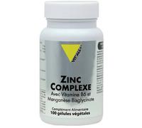 Parapharmacie > Compléments alimentaires > Cheveux, peau, ongles > Compléments alimentaires Peau VIT'ALL+ Zinc Complexe & Vitamine B6 & Manganèse Gélules Végétales x 100 - Compléments alimentaires Pea