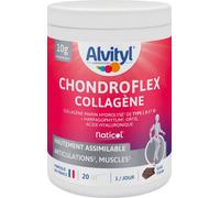 Alvityl Chondroflex - Collagène hydrolysé de Type 1,2 et 3 - Harpagophytum - Acide hyaluronique - Ortie Dioïque- Hautement assimilable - Goût Chocolat - 10,5g par jour - 220 gr