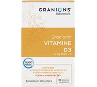 Parapharmacie > Compléments alimentaires > Compléments Alimentaires Articulations et muscles Granions Vitamine D3 Capsules - Articulations et muscles - Pharmacie en ligne LaSante.net x 60