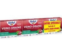 Alvityl - Veino-Draine - Lot De 3 - Circulation, Action Drainante, Jambes Légères - Rouge,3 x 30 Gélules