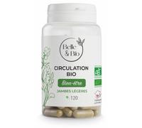 COMPLEXE CIRCULATION & JAMBES LOURDES - CIRCULATION BIO - 4 actifs végétaux certifiés Bio - 120 comprimés - Cure 1 mois - Complément Alimentaire BELLE&BIO - Fabriqué en France