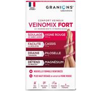 GRANIONS - VEINOMIX FORT - Retention d'eau drainant puissant - Circulation Sanguine Jambes - Vigne rouge + Vitamine C + Vitamine E - Vigne rouge Circulation - Jambes Lourdes - 30 comprimés - 1 mois