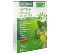 Parapharmacie > Compléments alimentaires > Compléments Alimentaires Minceur > Draineurs Contre La Rétention D'Eau Naturland Détox Draineur Dépuratif Bio Ampoules 10 ml x 20
