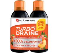 Parapharmacie > Compléments alimentaires > Compléments Alimentaires Minceur > Produits Destockage Des Graisses Forté Pharma Minceur TurboDraine Thé vert - Pêche 2 x 500 ml - Destockage des graisses -