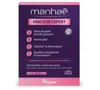 Manhaé - Minceur Expert - Complément Alimentaire Minceur - Perte de Poids, Brûle Graisse, Ventre Plat, Eliminination, Cellulite - Lactobacillus Gasseri, Queue de Cerise - Programme 1 Mois - 30 Gélules
