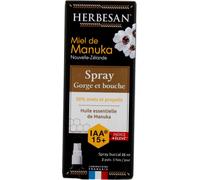 Parapharmacie > Compléments alimentaires > Compléments Alimentaires ORL Herbesan Miel de Manuka Spray Gorge et Bouche IAA 10+ 25 ml - ORL - Pharmacie en ligne LaSante.net