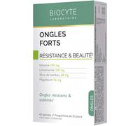 Parapharmacie > Compléments alimentaires > Compléments Alimentaires Pour Cheveux, peau et ongles Biocyte Ongles Forts 40 Gélules - Cheveux, peau, ongles - Pharmacie en ligne LaSante.net