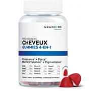 GUMMIES CHEVEUX 4-EN-1| PRO KERACYS GRANIONS | Vitamines pour Cheveux | Croissance + Force + Microcirculation + Pigmentation | Pousse rapide avec Biotine, Zinc, Vitamine B8 et Kératine. Format 1 mois