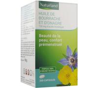 Parapharmacie > Compléments alimentaires > Compléments Alimentaires Pour Cheveux, peau et ongles Naturland Huile de Bourrache et d'Onagre 200 Capsules - Cheveux, peau, ongles - Pharmacie en ligne LaSa