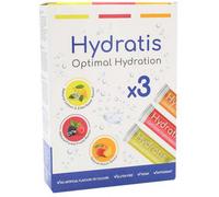 HYDRATIS - Pastilles Effervescentes avec Electrolytes - Citron/Fleur Sureau+Fruits des Bois+Pêche - Optimise l'Hydratation - Riche en Minéraux - Faible en Sucre - Sport, Récupération - 60 Pastilles