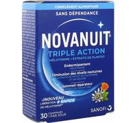 Parapharmacie > Compléments alimentaires > Compléments Alimentaires Sommeil et Stress Novanuit Sommeil Triple Action - Sommeil - Stress - Pharmacie en ligne LaSante.netx 30