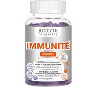 Biocyte Longévité Immunité Gummies Complément Alimentaire Goût Framboise Myrtille 60 Gommes