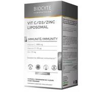 Parapharmacie > Compléments alimentaires > Compléments Alimentaires Vitalité et Défenses immunitaires Biocyte Vitamine C/D3/Zinc Liposomal Sticks x 14