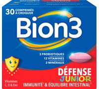 Parapharmacie > Compléments alimentaires > Compléments Alimentaires Vitalité et Défenses immunitaires Bion 3 Défense Juniors - Vitalité - Défenses immunitaires - Pharmacie en ligne LaSante.netx 30