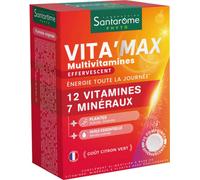 Parapharmacie > Compléments alimentaires > Compléments Alimentaires Vitalité et Défenses immunitaires > Multivitamines Santarome Vita'Max Comprimés Effervescents x 20 - Multivitamines - Pharmacie en l