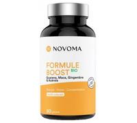 NOVOMA Formule Boost Bio, Complément Alimentaire pour Booster l'Énergie, Avec Guarana, Acérola, Maca & Gingembre, Riche en Caféine et Vitamine C Naturelle, 90 Gélules Vegan, Fabriqué en France