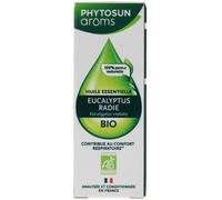 PHYTOSUN AROMS - Huile Essentielle Eucalyptus Radié Bio - HEBBD - 100% Pure & Naturelle - 100% Bio - Contribue au Confort Respiratoire - Analysée & Conditionnée en France - 10 ml