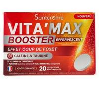 Parapharmacie > Compléments alimentaires > Compléments Alimentaires Vitalité et Défenses immunitaires > Produits pour le Tonus et la Fatigue Santarome Vita-Max Booster Comprimés Effervescents x 20