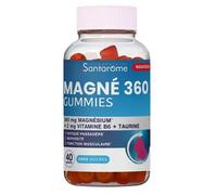 Parapharmacie > Compléments alimentaires > Compléments Alimentaires Vitalité et Défenses immunitaires > Produits pour le Tonus et la Fatigue Santarome Magné 360 Gummies x 40 - Tonus et fatigue - Pharm